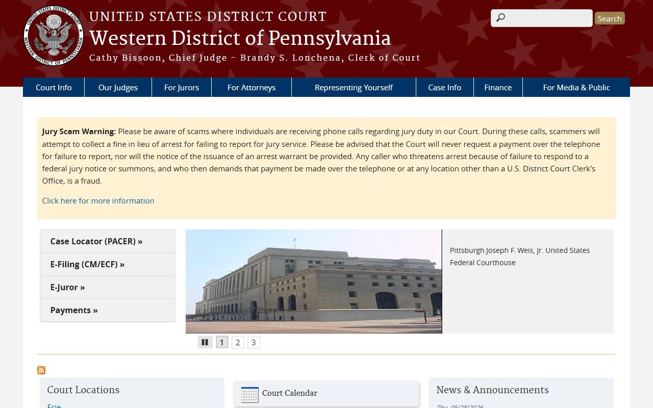 Somerset County Prothonotary records federal district court separate source