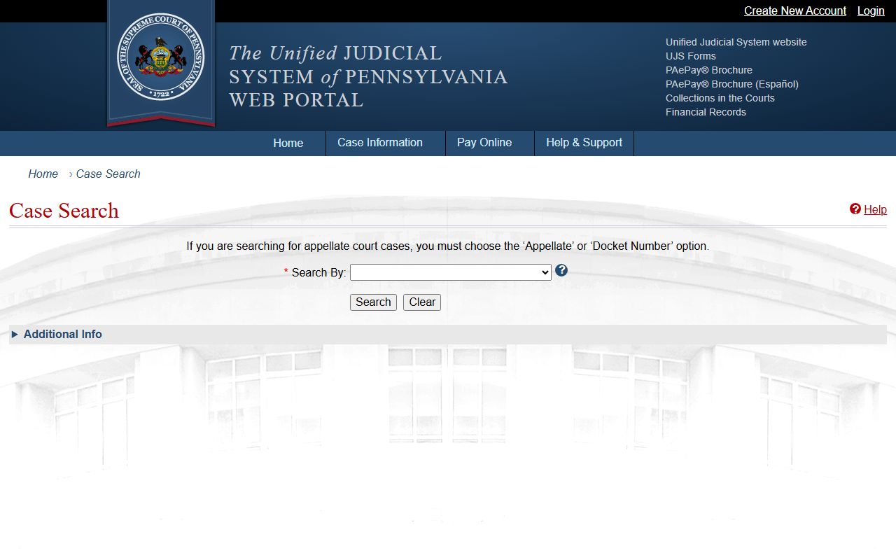 Somerset County court records UJS case search portal