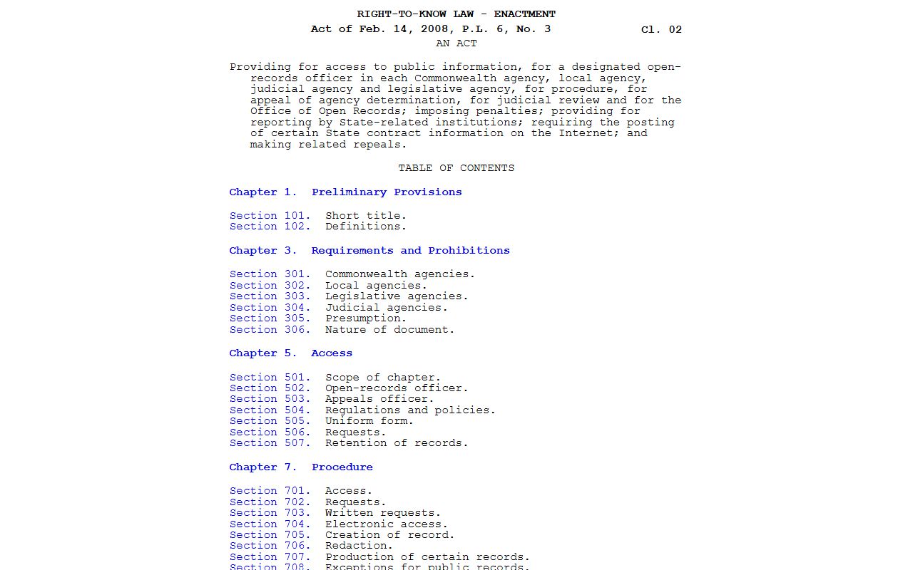 Somerset County court records Pennsylvania Right-to-Know Law source
