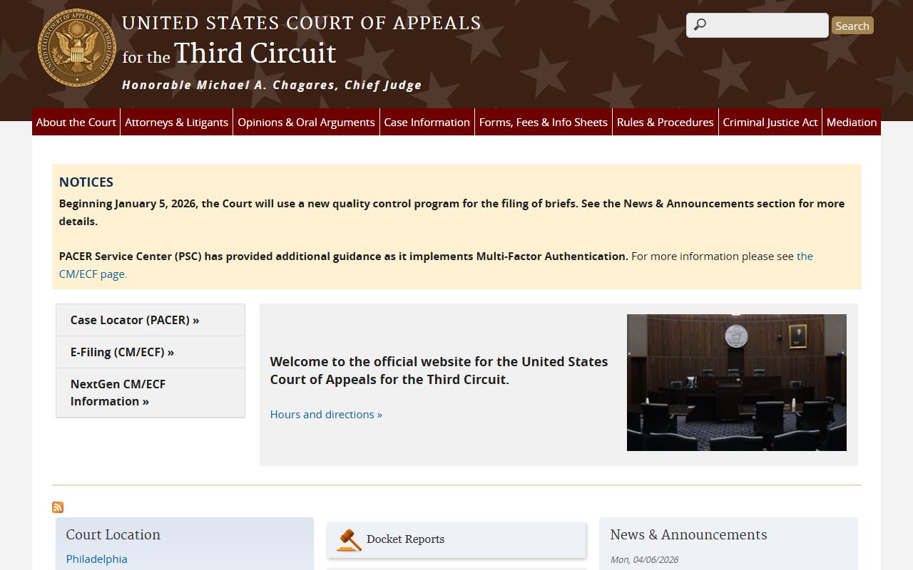 Somerset County Court of Common Pleas federal appellate court separate records source
