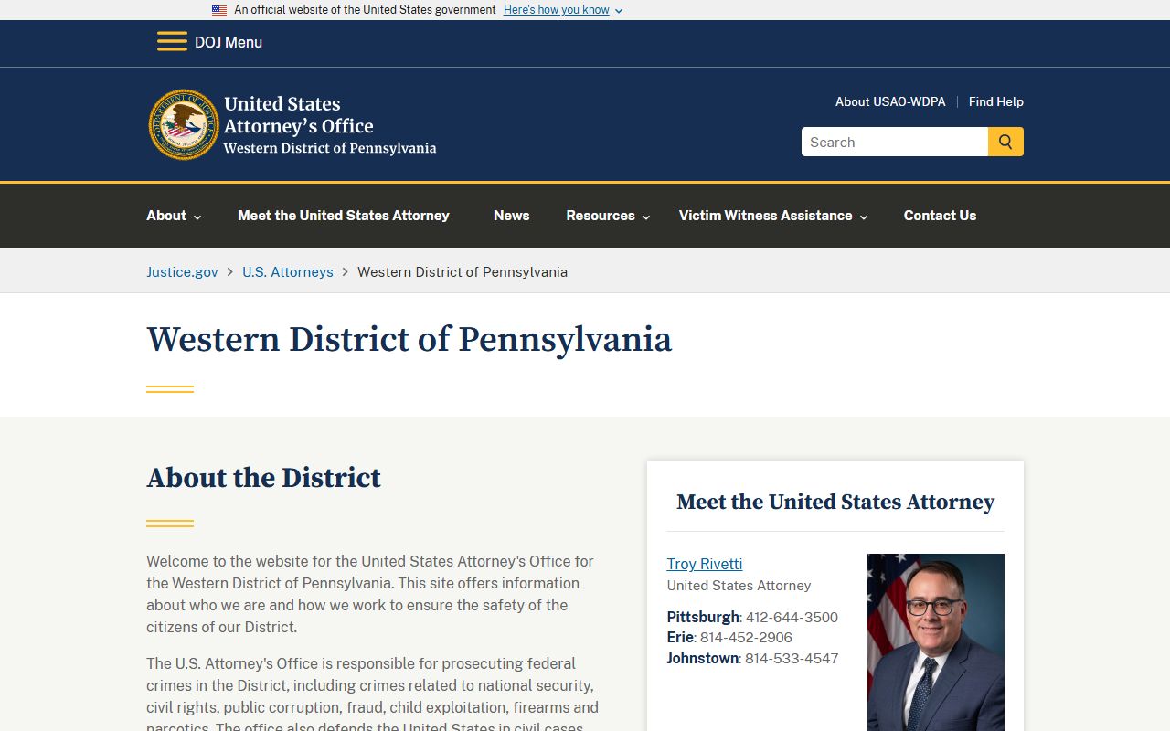 Somerset County Court of Common Pleas federal prosecution separate records source