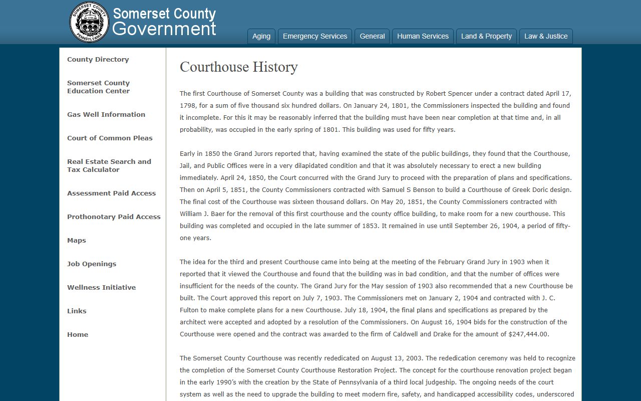 Somerset County court records and courthouse history