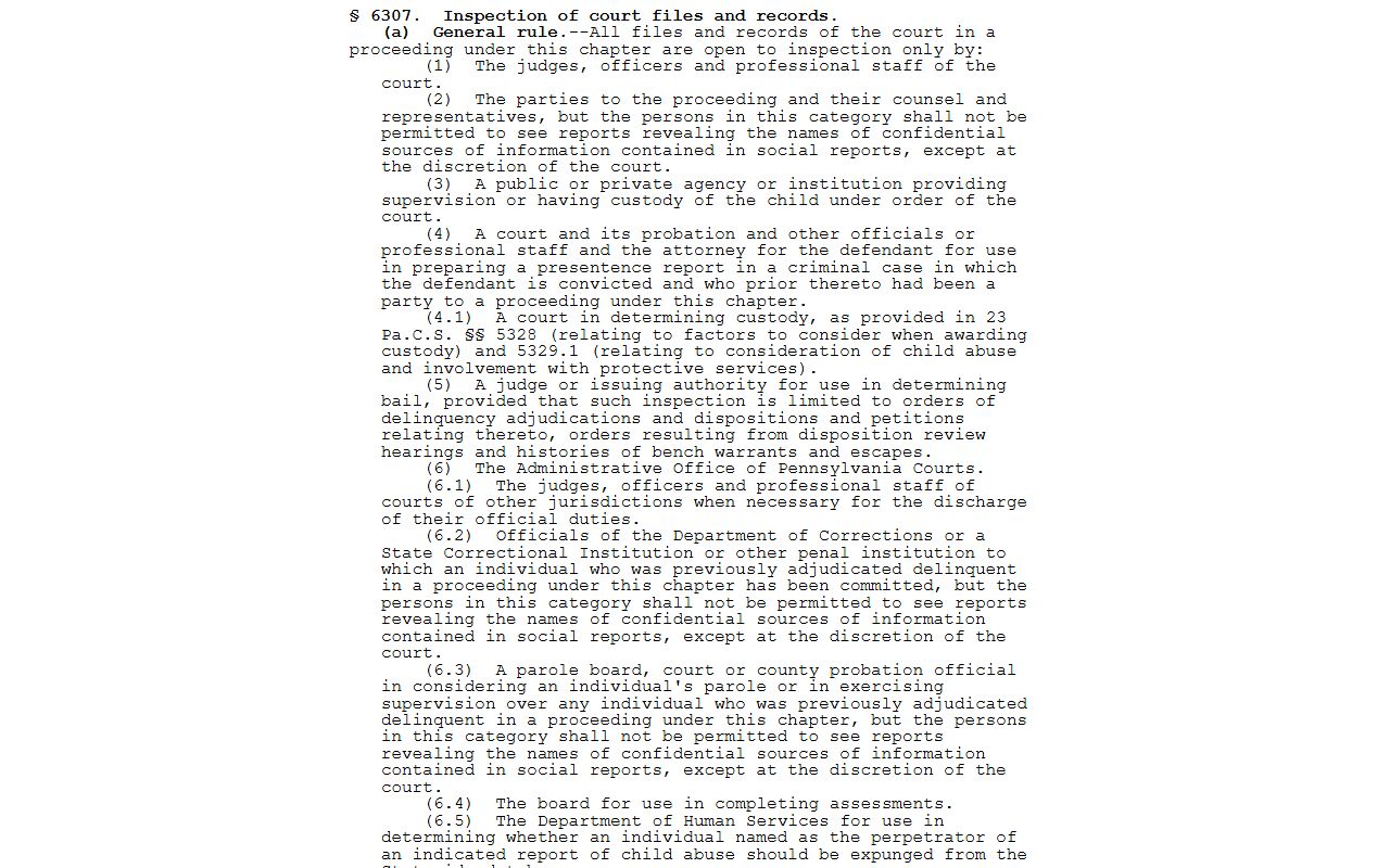Somerset County probate records juvenile inspection statute source